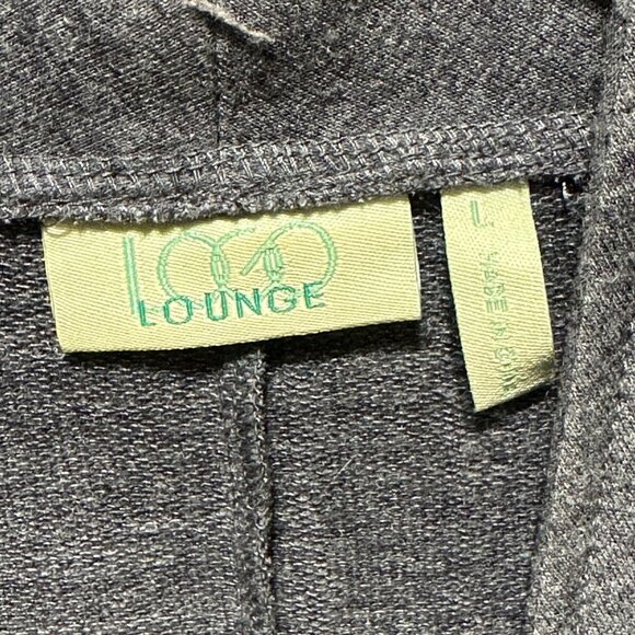 LOGO Lounge Womens Size L Gray Waterfall Cardigan Machine Washable Made In USA - Picture 4 of 6